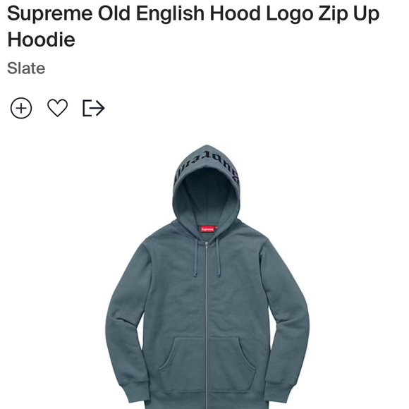 Supreme Old English Hood Logo Zip Up Hoodie - Picture 4 of 5